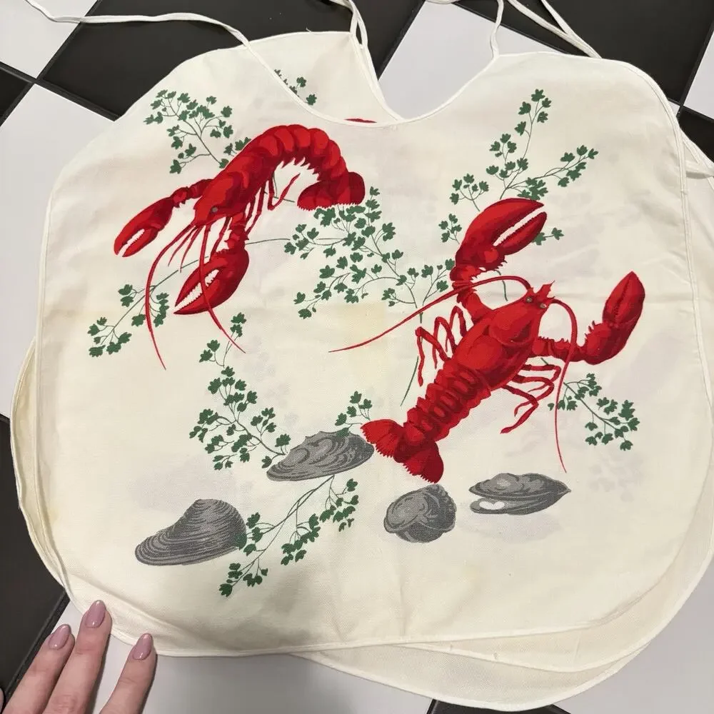 Vintage 1950's Wilendur Lobster & Clam Cotton Lobster Bids Set Of 4